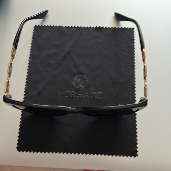 Versace Gold Accent Black Designer Shades Sunglasses Women - Picture 4 of 7